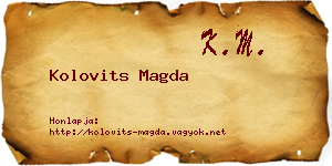 Kolovits Magda névjegykártya